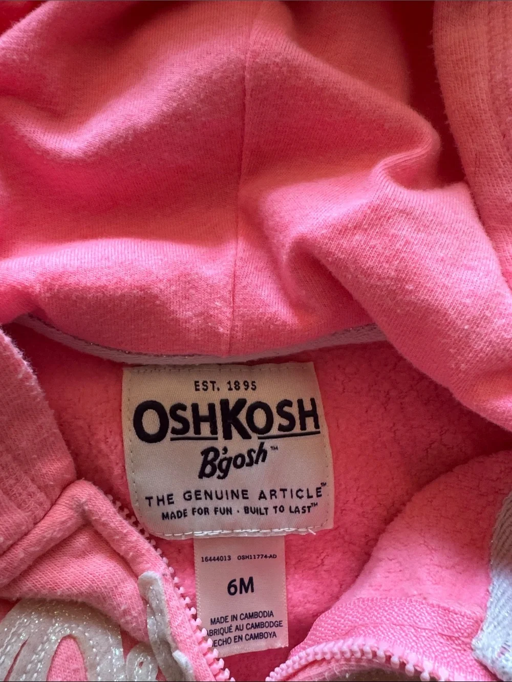 OshKosh B'gosh Bubblegum Pink Hooded Zip Sweatshirt